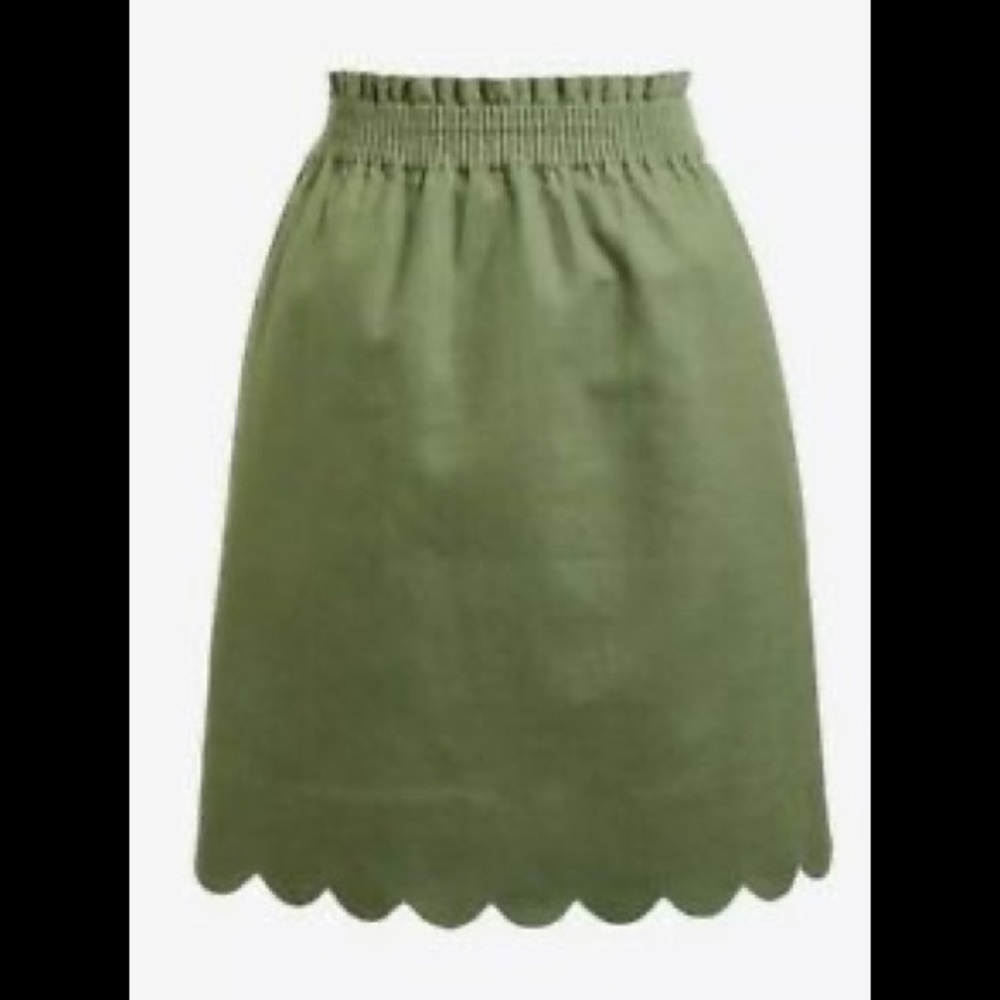J by J.Crew Scalloped Linen Skirt - S